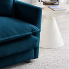 Homy Casa Oversized Deep Accent Chair with Toss Pillow, Blue