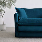 Homy Casa Oversized Deep Accent Chair with Toss Pillow, Blue