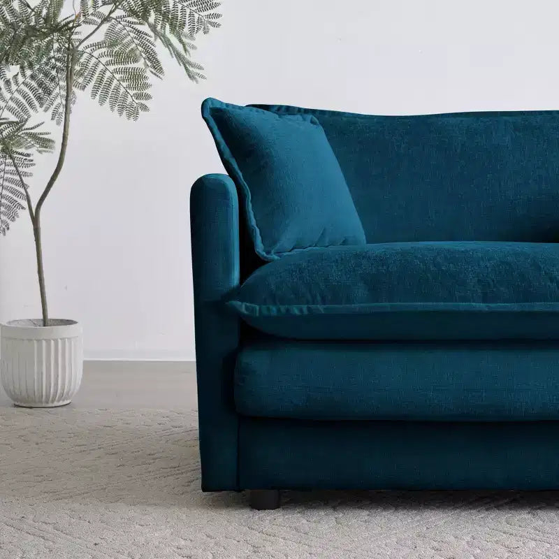 Homy Casa Oversized Deep Accent Chair with Toss Pillow, Blue