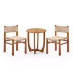 Christopher Knight Home Zorica 3 Piece Outdoor Rustic Woven Wicker Acacia Wood Dining Set