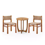 Christopher Knight Home Zorica 3 Piece Outdoor Rustic Woven Wicker Acacia Wood Dining Set