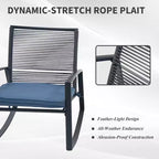 Clihome 2-Piece Outdoor Rocking Bistro Set, Metal Conversation Set with Cushions, All-Weather Patio Balcony Porch Furniture