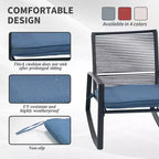 Clihome 2-Piece Outdoor Rocking Bistro Set, Metal Conversation Set with Cushions, All-Weather Patio Balcony Porch Furniture