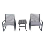 Clihome 2-Piece Outdoor Rocking Bistro Set, Metal Conversation Set with Cushions, All-Weather Patio Balcony Porch Furniture