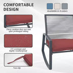 Clihome 2-Piece Outdoor Rocking Bistro Set, Metal Conversation Set with Cushions, All-Weather Patio Balcony Porch Furniture