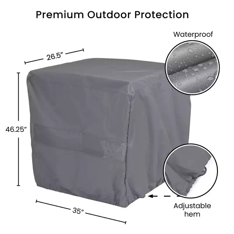 Multi-Purpose Rectangular Outdoor Patio Cover - 46.25 x 35 x 26.5 - Gray