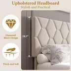 Upholstered Platform Bed  Adjustable Headboard, Wooden Slats, No Box Spring Needed, Choose Size & Color