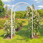 VINGLI Vinyl Garden Arbor, PVC Wedding Arch for Ceremony Party, Garden Trellis for Climbing Plants Outdoor, Arch Backdrop Stand