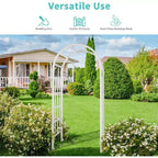 VINGLI Vinyl Garden Arbor, PVC Wedding Arch for Ceremony Party, Garden Trellis for Climbing Plants Outdoor, Arch Backdrop Stand