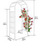VINGLI Vinyl Garden Arbor, PVC Wedding Arch for Ceremony Party, Garden Trellis for Climbing Plants Outdoor, Arch Backdrop Stand