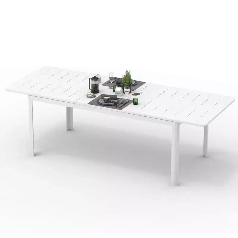 Clihome Aluminum Metal Expandable Patio Dining Table