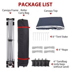 Outdoor Gazebo Tent, Portable Pop-Up Awning, Heavy-Duty Metal Frame Tent, Suitable for Patios, Courtyards, Parties, Beaches, and Outdoor Areas