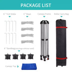 Outdoor Gazebo Tent, Portable Pop-Up Awning, Heavy-Duty Metal Frame Tent, Suitable for Patios, Courtyards, Parties, Beaches, and Outdoor Areas
