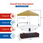 Outdoor Gazebo Tent, Portable Pop-Up Awning, Heavy-Duty Metal Frame Tent, Suitable for Patios, Courtyards, Parties, Beaches, and Outdoor Areas