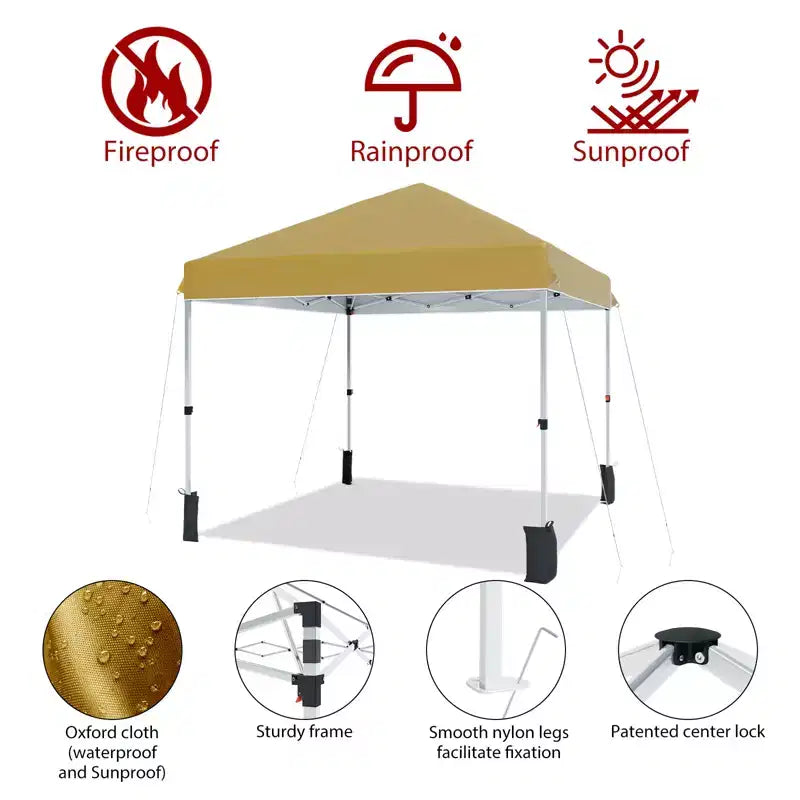 Outdoor Gazebo Tent, Portable Pop-Up Awning, Heavy-Duty Metal Frame Tent, Suitable for Patios, Courtyards, Parties, Beaches, and Outdoor Areas