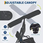 Outdoor Swing Chair with Adjustable Canopy, 3-Person Outdoor Patio SwingChair with Adjustable Tilt Shade, Porch Swing 3 Seater with Canopy