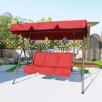 Outdoor Swing Chair with Adjustable Canopy, 3-Person Outdoor Patio SwingChair with Adjustable Tilt Shade, Porch Swing 3 Seater with Canopy