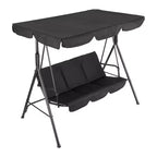 Outdoor Swing Chair with Adjustable Canopy, 3-Person Outdoor Patio SwingChair with Adjustable Tilt Shade, Porch Swing 3 Seater with Canopy
