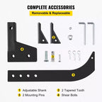 VEVOR Hitch Mounted Ripper, 16\ Shank Length Box Scraper Shank, 4 Hole Site Box Blade for Tractor, 2 Locating Pins Ripper Shank, Black