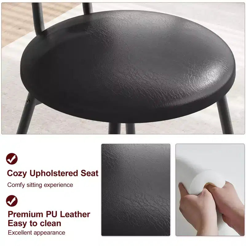 Rattan Dining Chairs with Thicken Upholstered and Metal Legs for Living Room