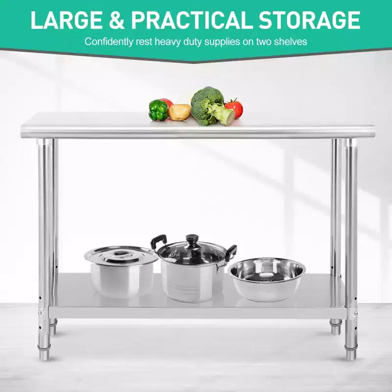 Garvee 60 x 24 Commercial Work Table, Heavy Duty Stainless Steel Prep Table for Kitchen, Restaurant