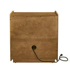 Mid-Century Modern Nightstand with Charging Station 2-Drawer Door Cabinet Fluted Design Lockable (W1801P303392)