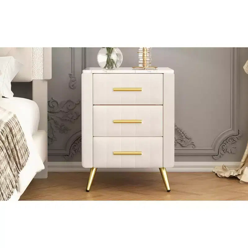 Modern Nightstand 3-Drawer Door Cabinet (N733P208520A)