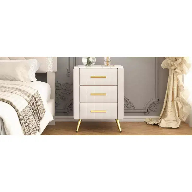 Modern Nightstand 3-Drawer Door Cabinet (N733P208520A)