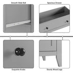5 Drawer Dresser for Bedroom - Tall Modern Wooden Chest with Deep Drawers & Metal Knobs for Entryway Hallway