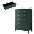 5 Drawer Dresser for Bedroom - Tall Modern Wooden Chest with Deep Drawers & Metal Knobs for Entryway Hallway