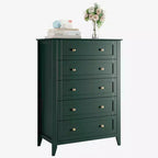 5 Drawer Dresser for Bedroom - Tall Modern Wooden Chest with Deep Drawers & Metal Knobs for Entryway Hallway