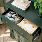 5 Drawer Dresser for Bedroom - Tall Modern Wooden Chest with Deep Drawers & Metal Knobs for Entryway Hallway