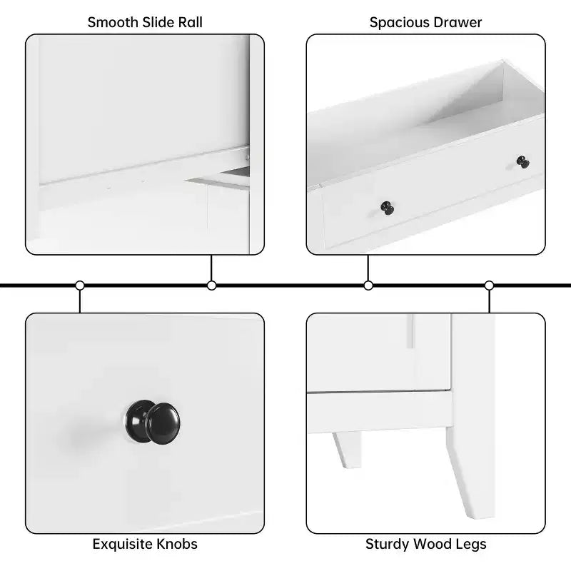 5 Drawer Dresser for Bedroom - Tall Modern Wooden Chest with Deep Drawers & Metal Knobs for Entryway Hallway