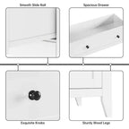 5 Drawer Dresser for Bedroom - Tall Modern Wooden Chest with Deep Drawers & Metal Knobs for Entryway Hallway