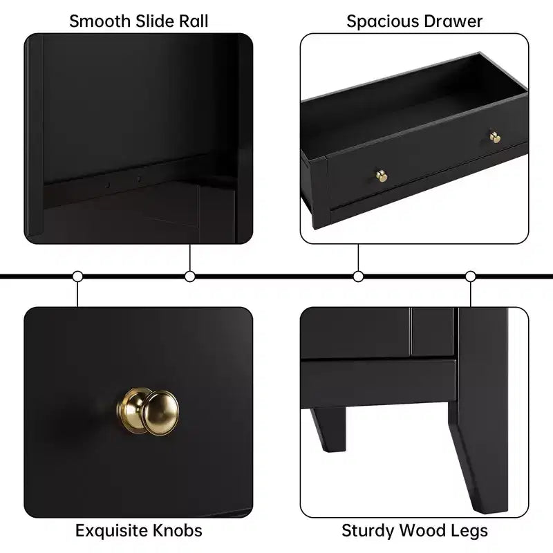 5 Drawer Dresser for Bedroom - Tall Modern Wooden Chest with Deep Drawers & Metal Knobs for Entryway Hallway