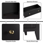 5 Drawer Dresser for Bedroom - Tall Modern Wooden Chest with Deep Drawers & Metal Knobs for Entryway Hallway
