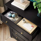 5 Drawer Dresser for Bedroom - Tall Modern Wooden Chest with Deep Drawers & Metal Knobs for Entryway Hallway