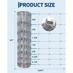 Cattle Farm Fence, Heavy Duty Galvanized Wire Fencing for Cattle, Hog, Goat, Sheep, Deer Livestock Fence, Yard Protection & Farm Animal Enclosure