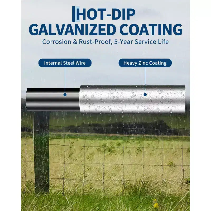 Cattle Farm Fence, Heavy Duty Galvanized Wire Fencing for Cattle, Hog, Goat, Sheep, Deer Livestock Fence, Yard Protection & Farm Animal Enclosure