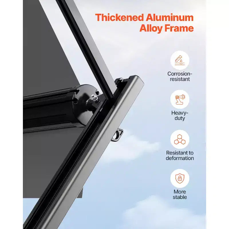 VEVOR Manual RV Awning Complete Kit, 16' Retractable Awning with Aluminum Alloy Frame, Outdoor Trailer Awning, Fit for Most RVs(Black Fade)