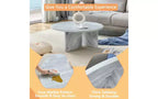 Modern Round Coffee Table, Faux Marble Top with Minimalist Nordic Design, Versatile for Living Room, Home Office, or Bedroom - White