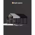 12x13 ft Metal Carport Shed, Reinforced Frame and Steel Roof for All-Weather Use, Permanent Shelter for Cars, Motorcycles, ATVs, or Boats