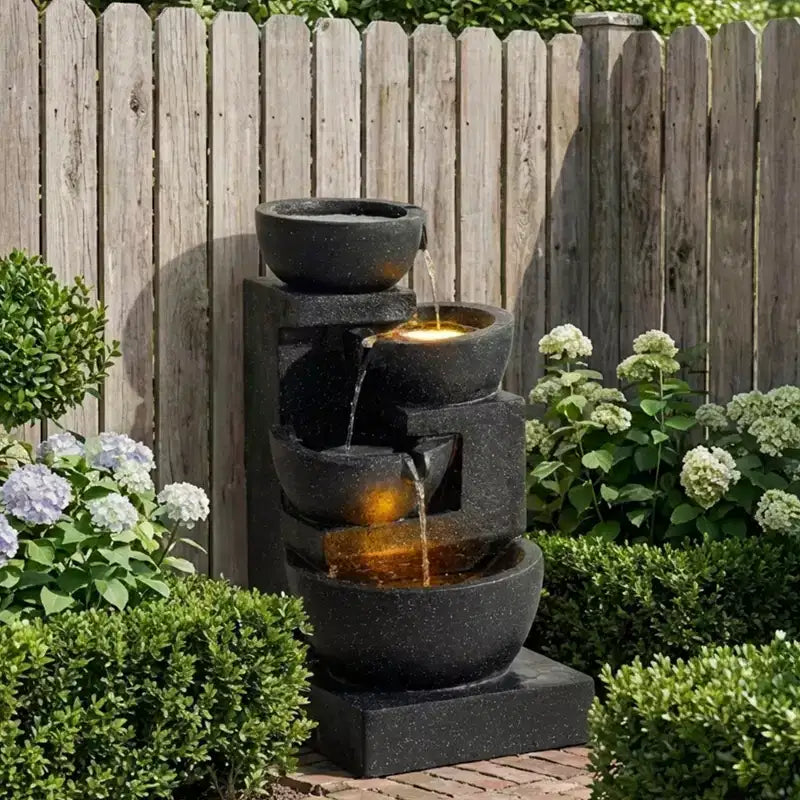 GDFStudio Albert Terrazzo Style 29H Outdoor Water Fountain