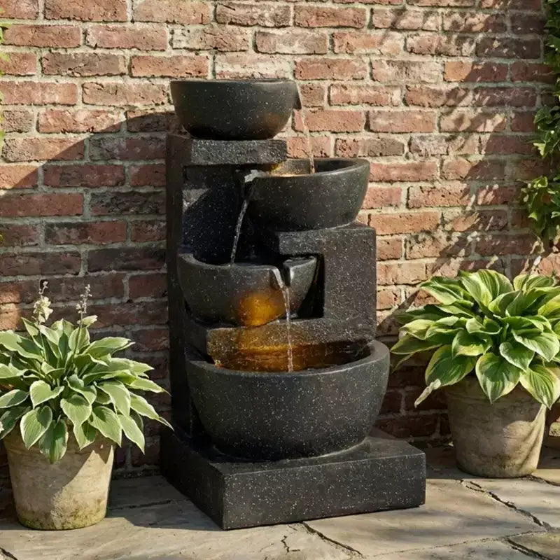 GDFStudio Albert Terrazzo Style 29H Outdoor Water Fountain