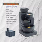 GDFStudio Albert Terrazzo Style 29H Outdoor Water Fountain