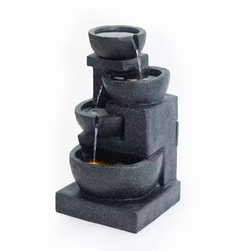 GDFStudio Albert Terrazzo Style 29H Outdoor Water Fountain