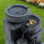 GDFStudio Albert Terrazzo Style 29H Outdoor Water Fountain
