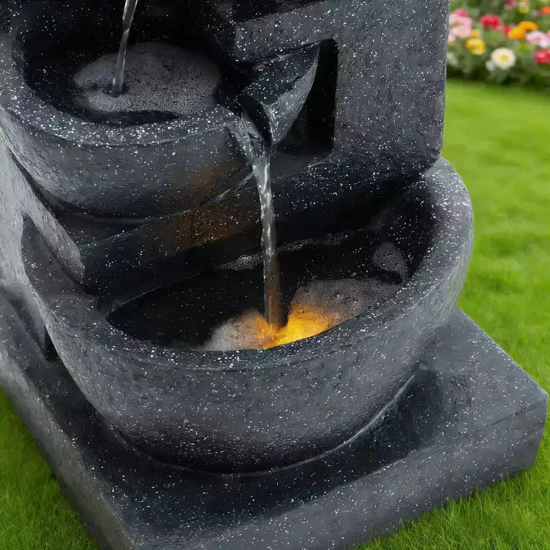 GDFStudio Albert Terrazzo Style 29H Outdoor Water Fountain