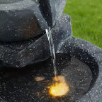 GDFStudio Albert Terrazzo Style 29H Outdoor Water Fountain