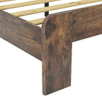 Full/Queen/King Size Platform Bed Frame with LED Light Headboard and 2 USB, Wood Platform Bed with Storage